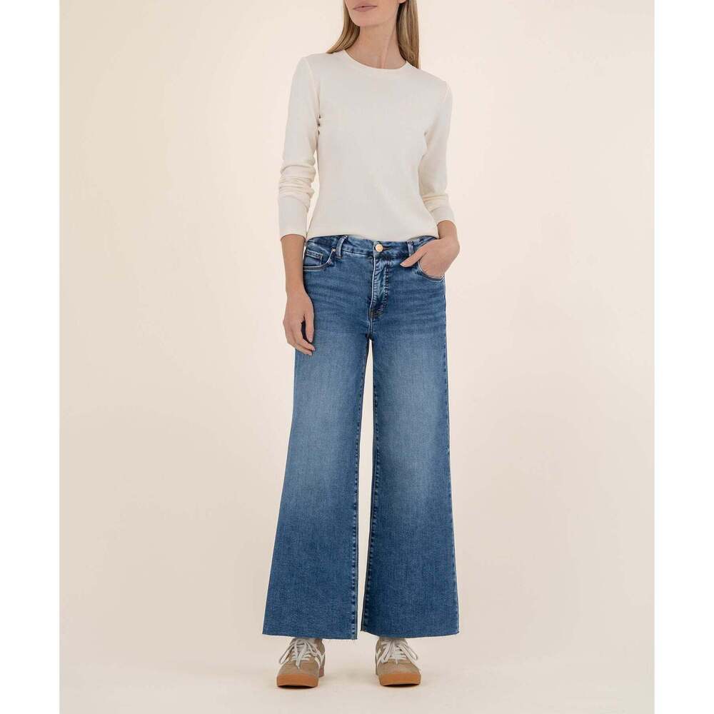 Kut from the Kloth Meg High Rise Wide Leg Size 2 / Toughness W/Med Base Wash